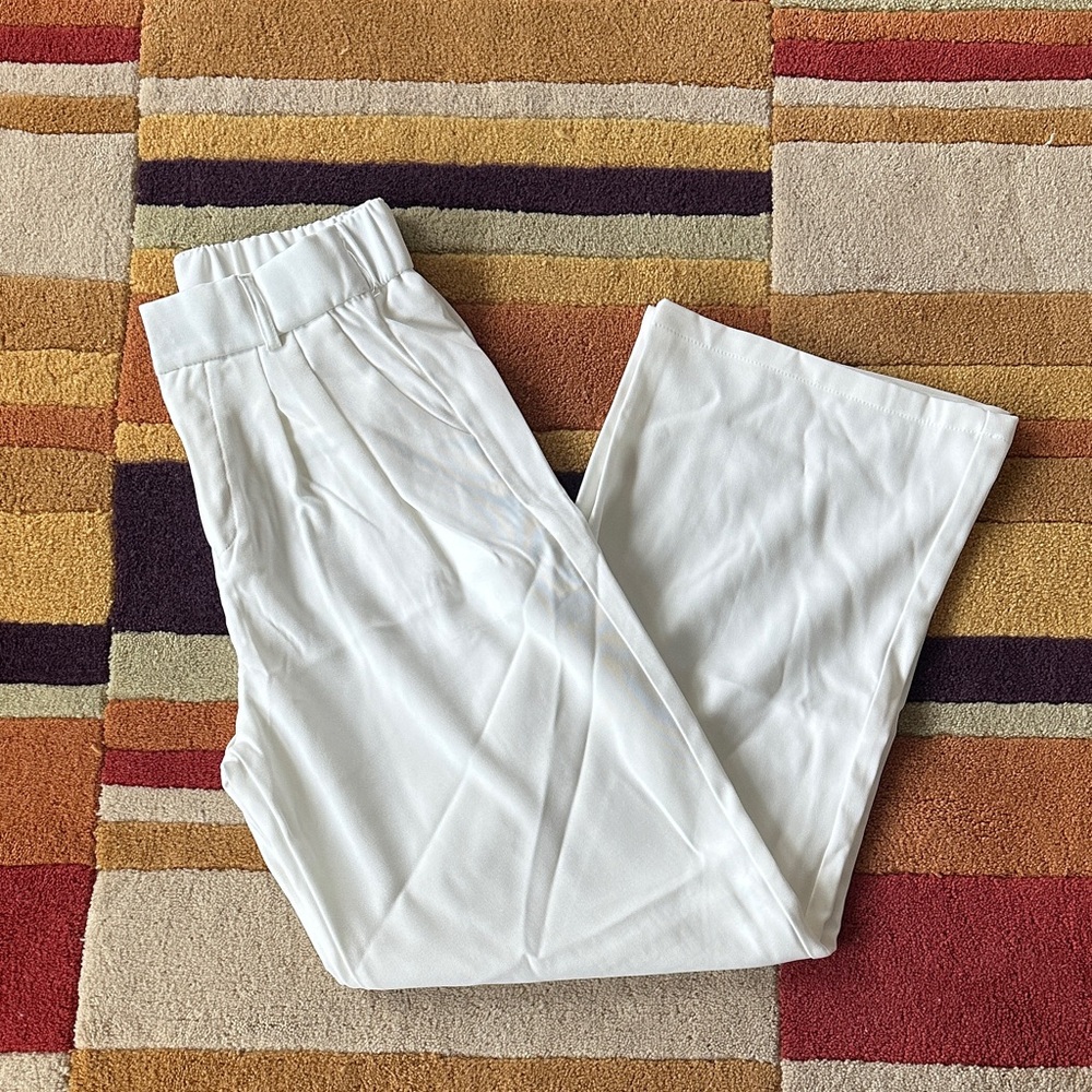 White High-Waist Trousers